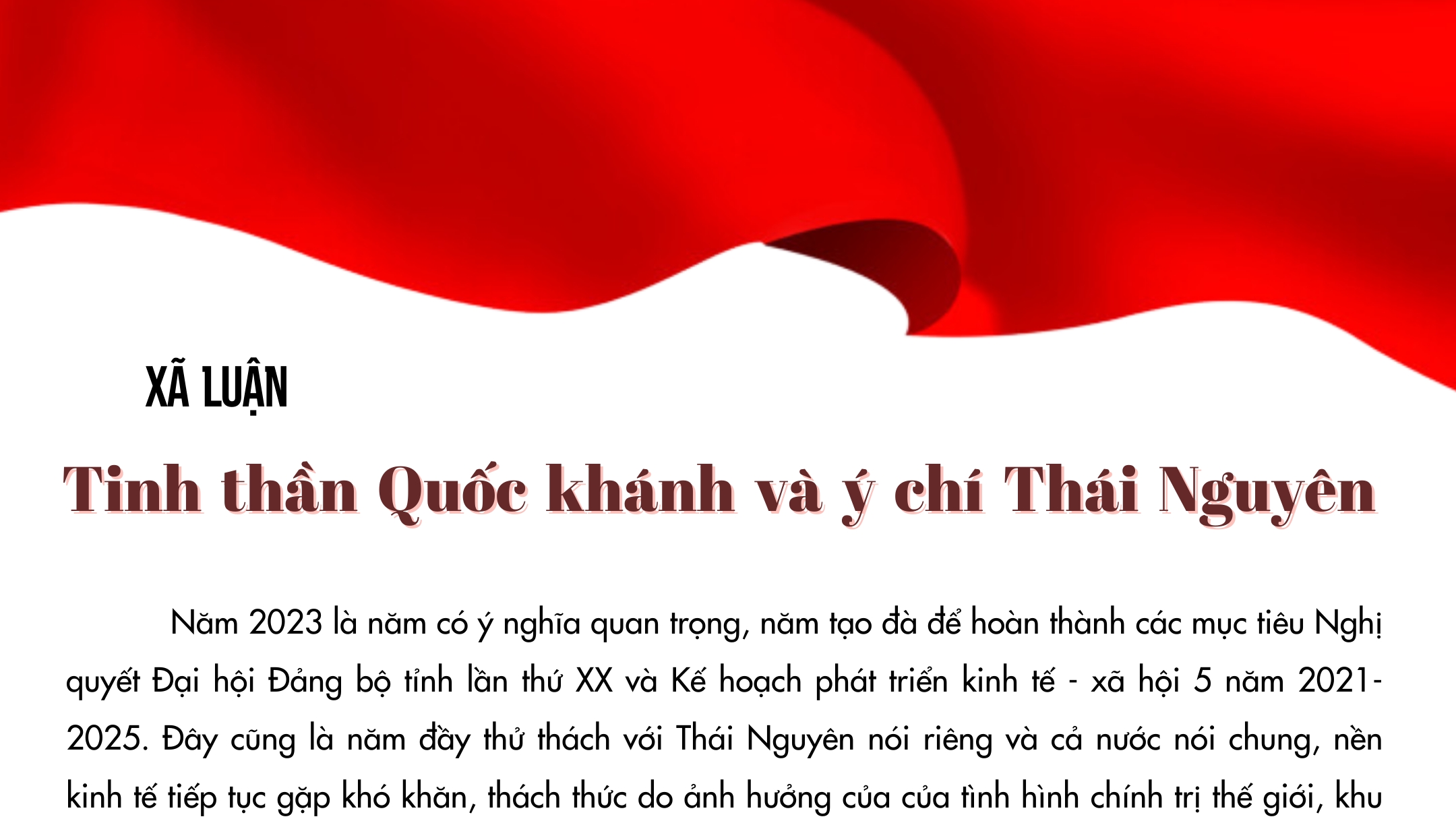 Xã luận: Tinh thần Quốc khánh và ý chí Thái Nguyên